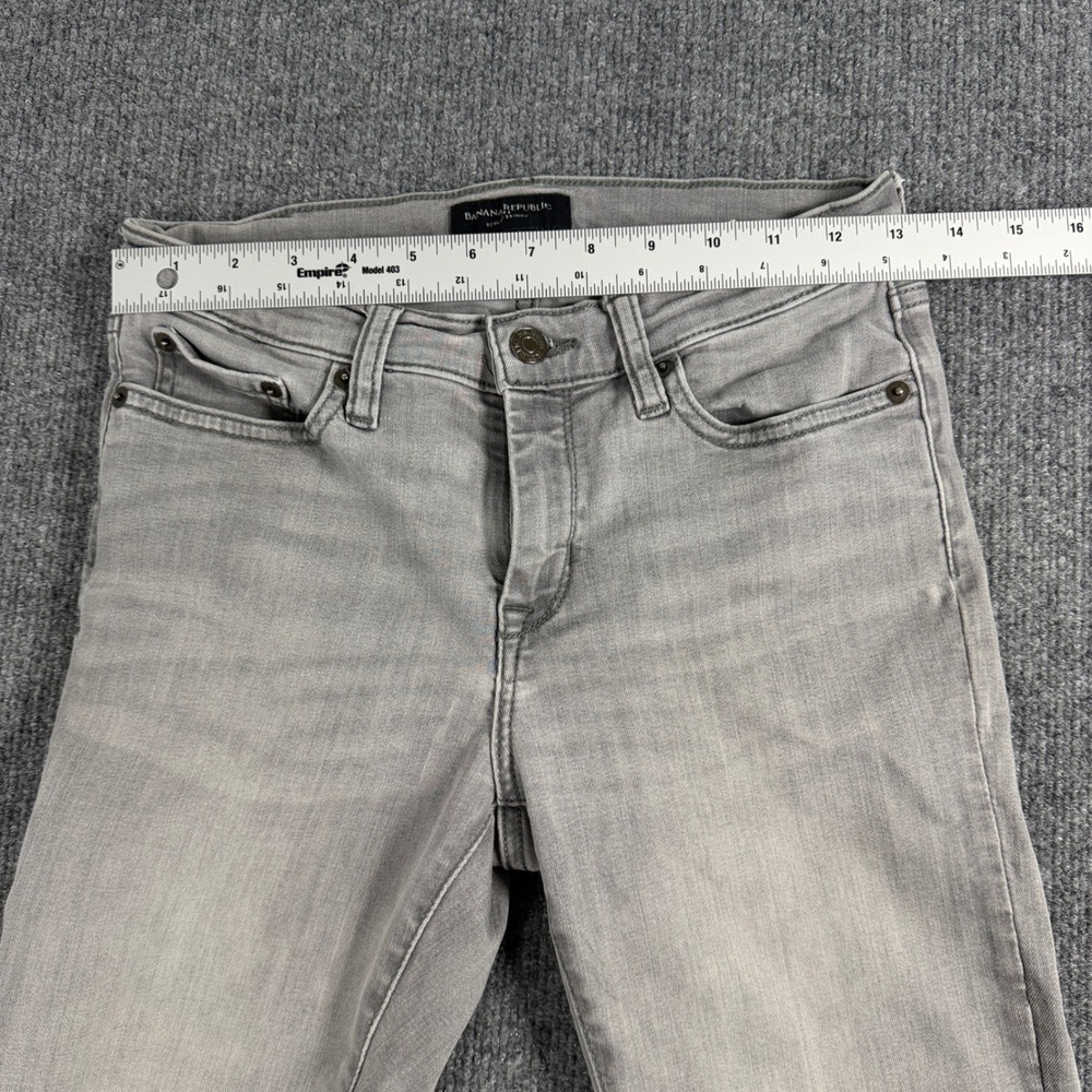 Banana Republic Sculpt Skinny Jeans Womens 26/2 LightGray Denim Pants Distressed - Picture 6 of 11